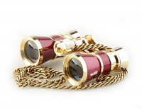 Бинокль театральный Veber Opera БГЦ 3x25 с цепочкой, красный/золотой