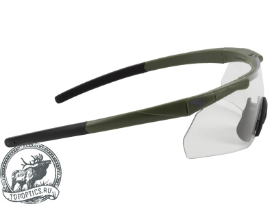 Очки стрелковые защитные ShotTime Caracal (зелёные, линза прозрачная) #GST-035-AG-C