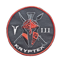 Патч Kryptek Embroidered Velcro Unit (красно-черный логотип на фоне круга) #15EUPA