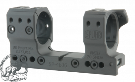 Тактический кронштейн SPUHR кольца 34 мм для установки на Picatinny для Schmidt&Bender 5-20 PM II Ultra Short H34мм наклон 6MIL/20.6MOA #SP-4636