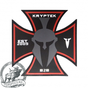 Патч Kryptek EST PVC (серый логотип на фоне креста) #15ESTA