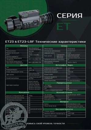 Тепловизионный прицел ATAK ET23-35LRF с дальномером
