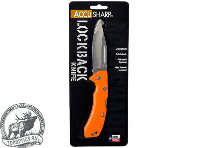 Нож складной AccuSharp Lockback Knife, нержавеющая сталь G10 оранжевый #712C